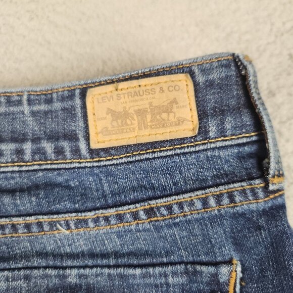 Levi’s Perfect Waist 525 Boot Cut Jeans Women's Sz 16 Mid Rise Dark Wash Stretch - Picture 9 of 12